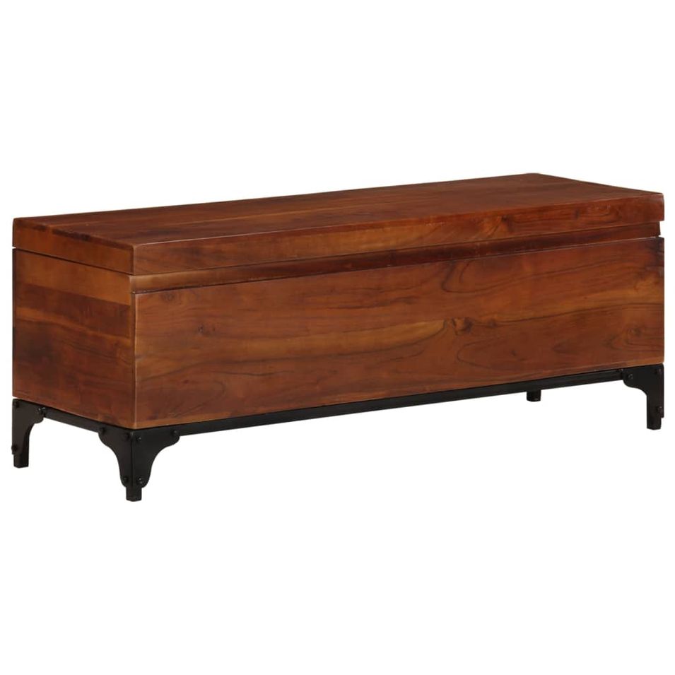 Coffre de rangement 110x35x41 cm Bois d'acacia solide - Photo n°1