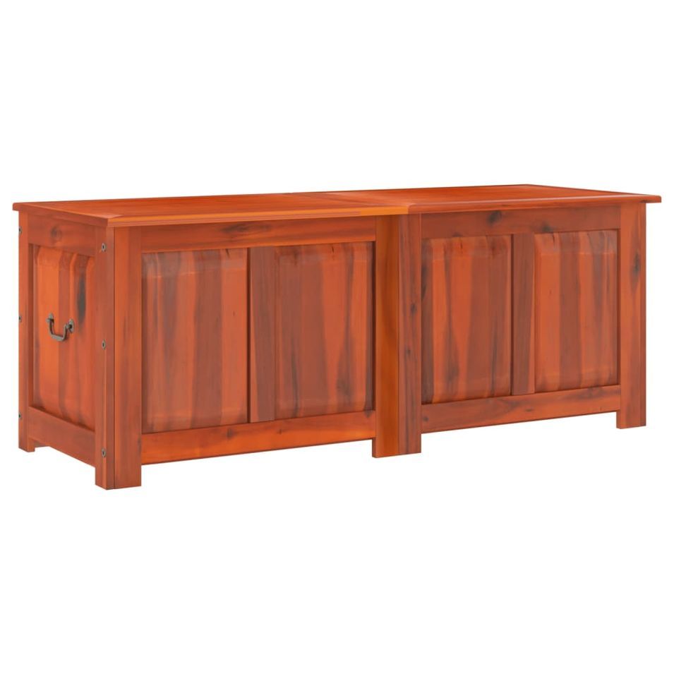 Coffre de rangement avec couvercle marron bois massif d'acacia - Photo n°1