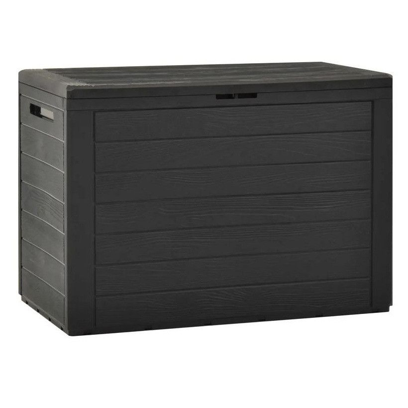 Coffre de rangement jardin polypropylène anthracite Stag 78 cm - Photo n°1