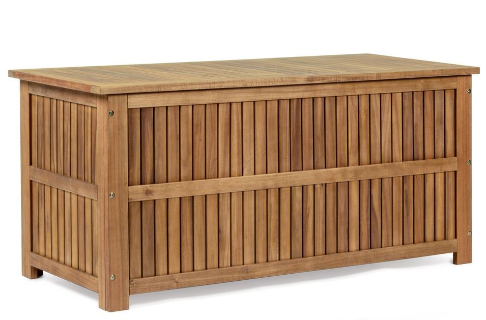 Coffre de rangement NOEMI – intérieur / extérieur, bois d’acacia huilé - Photo n°1