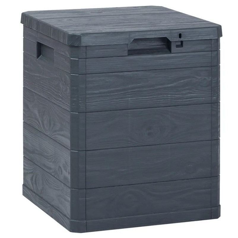 Coffre de rangement plastique anthracite Nited 42 cm - Photo n°1