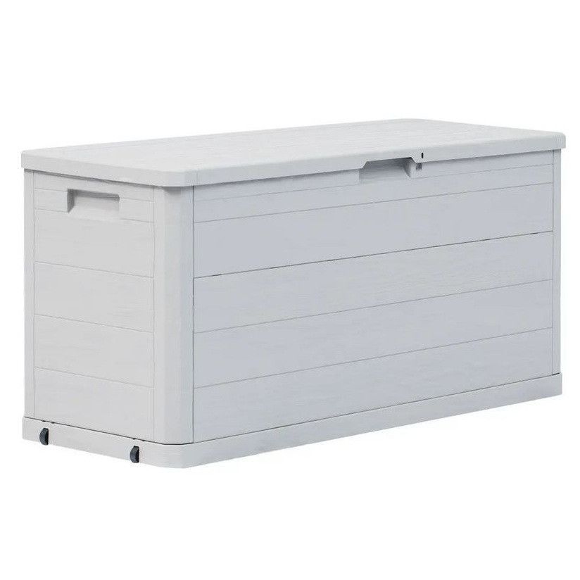 Coffre de rangement plastique gris clair Nited 117 cm - Photo n°1