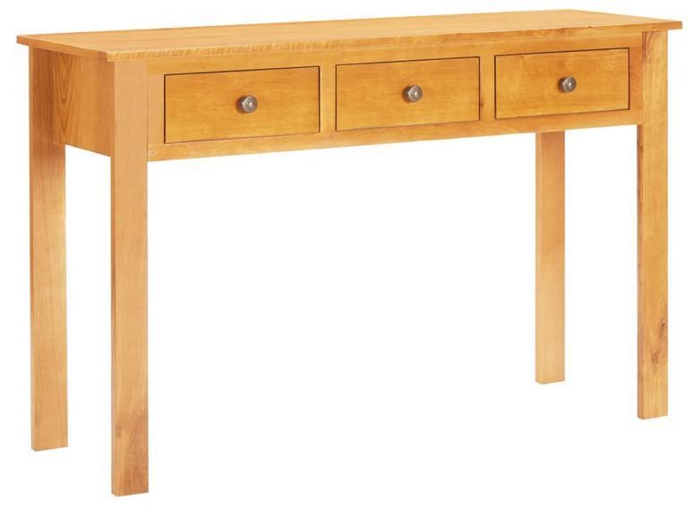 Coiffeuse 3 tiroirs chêne massif clair Odero - Photo n°1