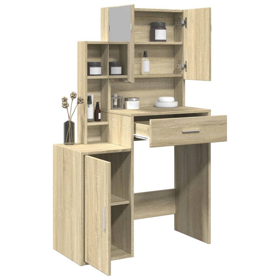 Coiffeuse avec armoire chêne sonoma 80x35x132 cm - Photo n°1