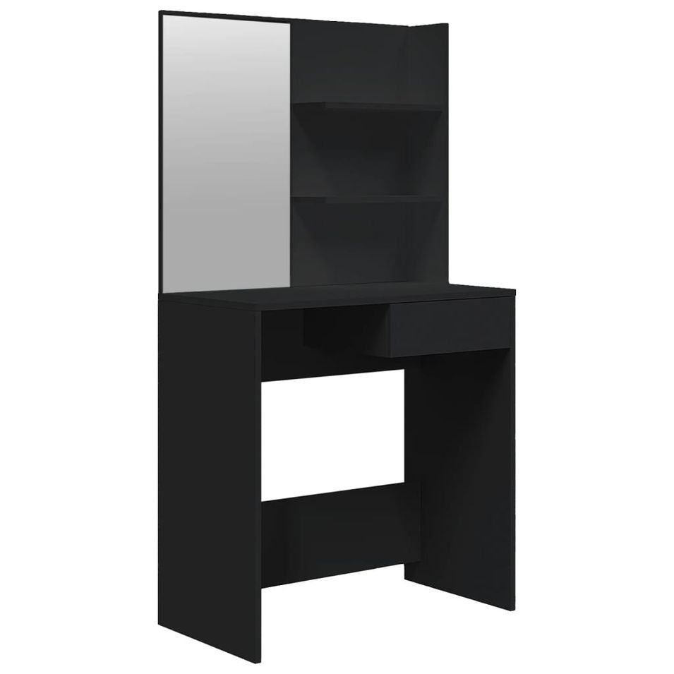 Coiffeuse avec miroir noir 74,5x40x141 cm - Photo n°1