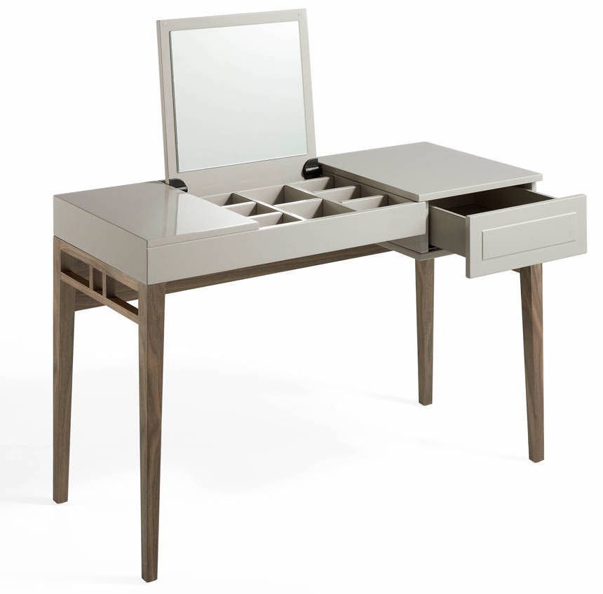 Coiffeuse bois noyer et laqué Muza - Photo n°1