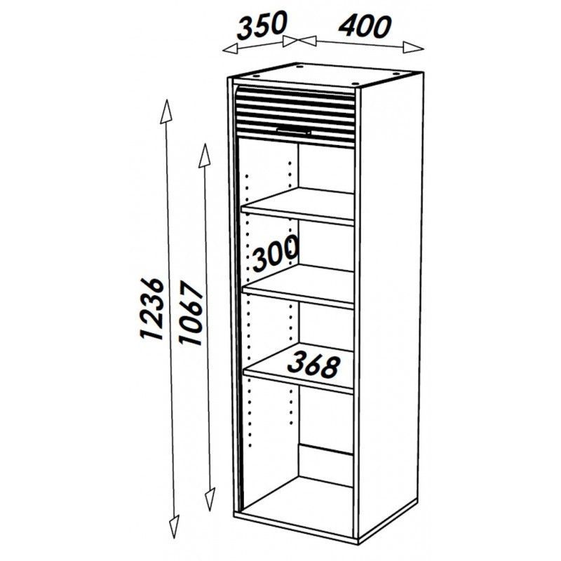 Colonne à rideau de cuisine blanc Couna L 40 cm H 124 cm Couna - Photo n°4