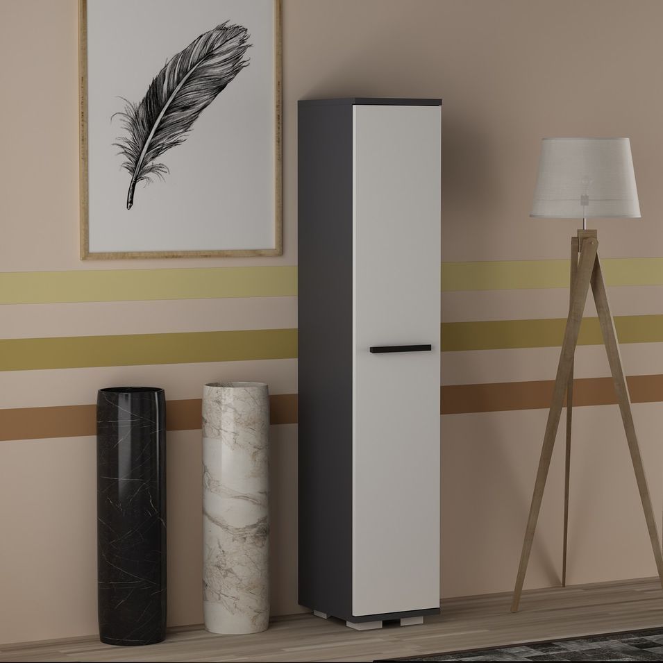 Colonne anthracite et blanc multifonctions 1 porte Parko 29.6 cm - Photo n°4