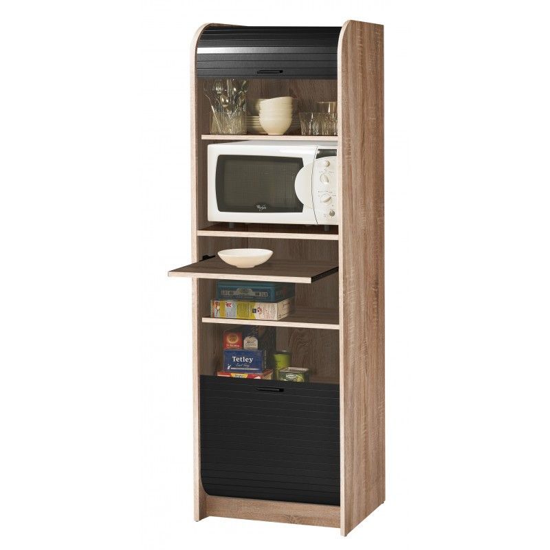 Colonne de cuisine micro-ondes NANTES 181 cm – Meuble de rangement avec étagères - Photo n°1