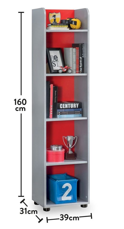 Colonne de rangement pour enfant rouge Racing Kup 160 cm - Photo n°3
