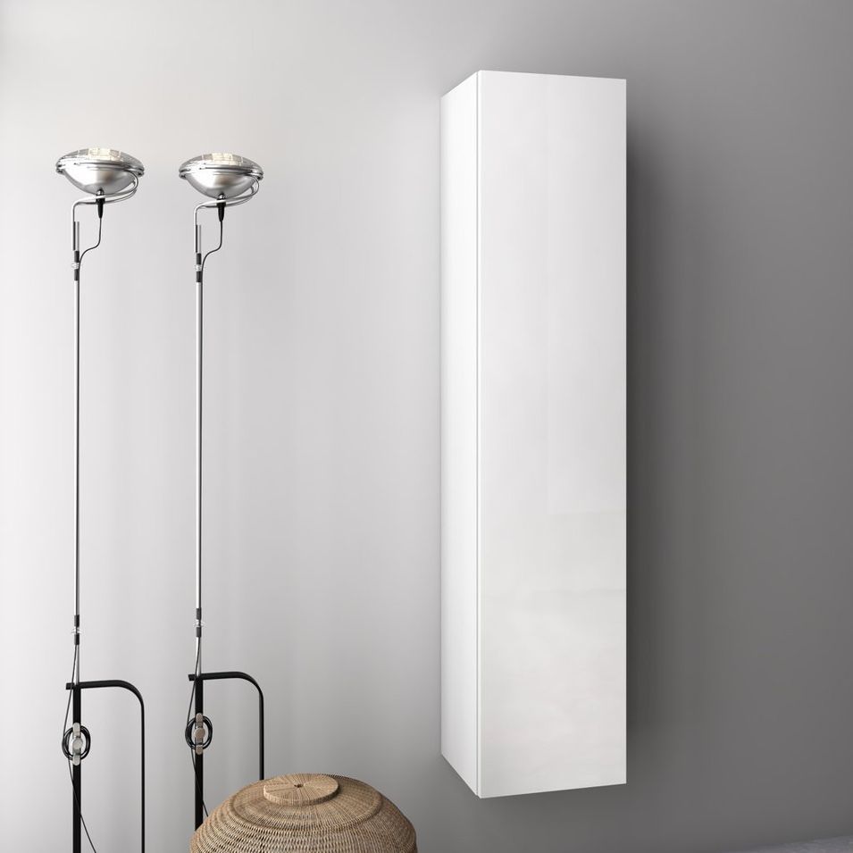Colonne de salle de bain laqué blanc brillant Malo L 34 cm - Photo n°1
