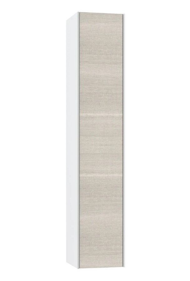 Colonne de salle de bain laqué blanc et beige Lago L 25 cm - Photo n°1