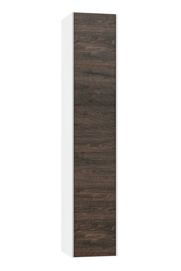 Colonne de salle de bain laqué blanc et marron Lago L 25 cm - Photo n°1
