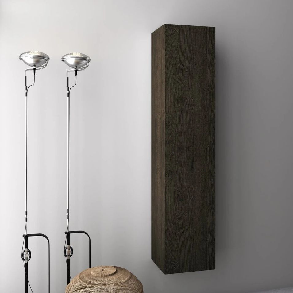 Colonne de salle de bain mélaminé marron foncé Malo L 34 cm - Photo n°1
