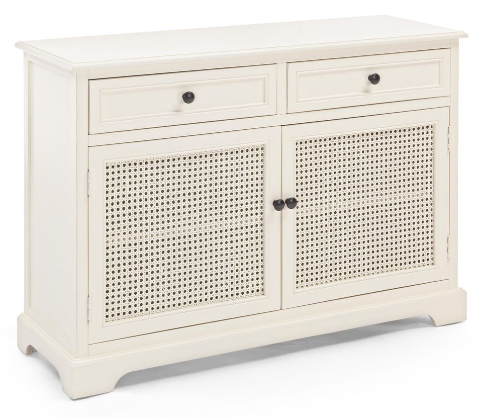 Commode 2 portes 2 tiroirs bois de pin blanc Bella L 100 cm - Photo n°1