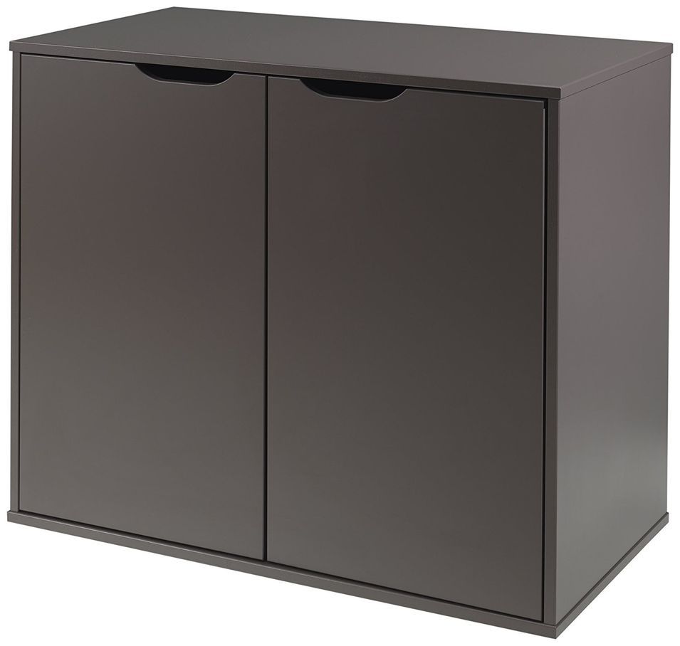 Commode 2 portes pin massif taupe Pino - Photo n°1