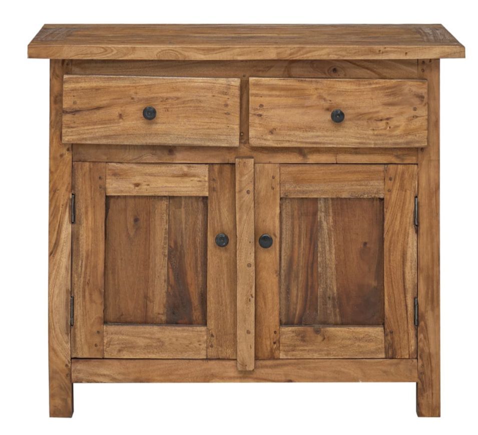 Commode 2 tiroirs 2 portes bois recyclé massif Vinila - Photo n°1