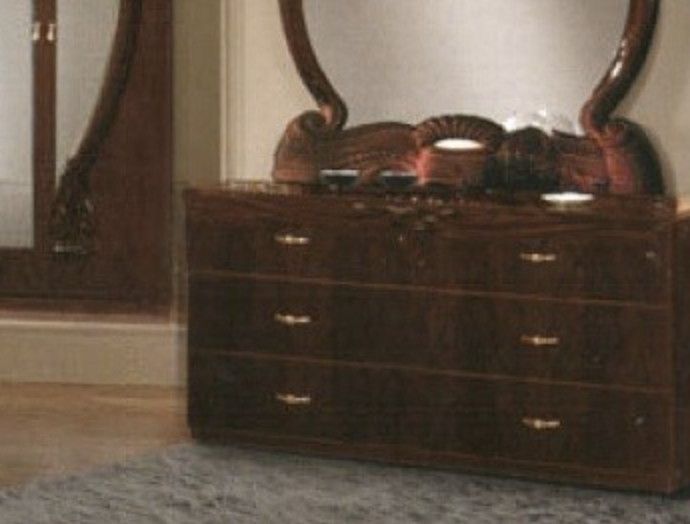 Commode 3 tiroirs bois brillant acajou Proud - Photo n°1