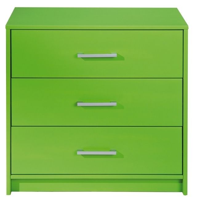 Commode 3 tiroirs pin massif vert pomme York - Photo n°1