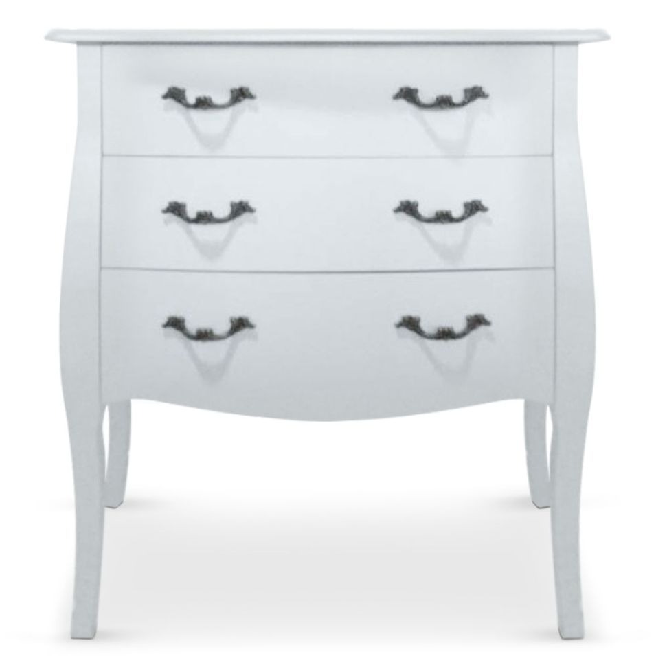 Commode 3 tiroirs Retro Blanc - Photo n°1