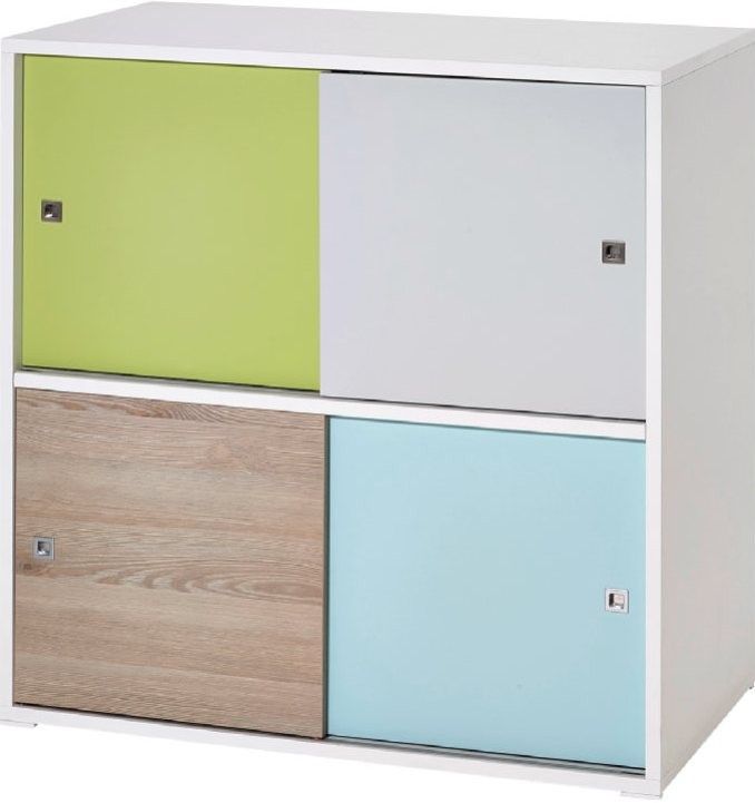 Commode 4 petites portes multicolore Clic - Photo n°1