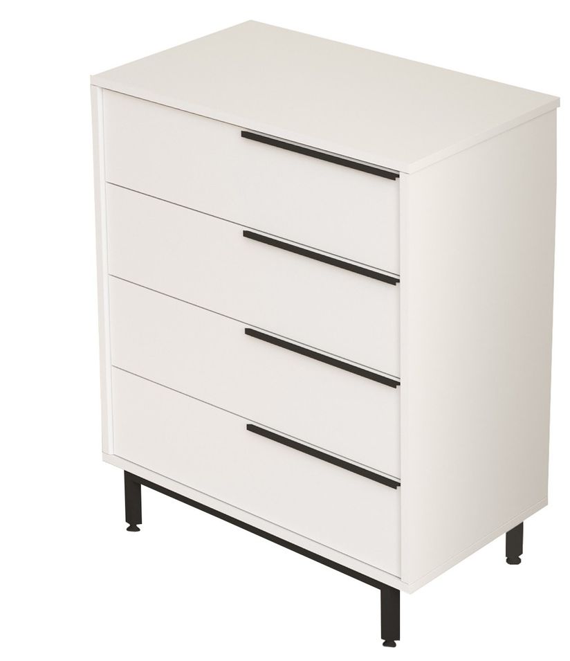 Commode 4 tiroirs bois et rotin Zenax 75 cm - Photo n°1