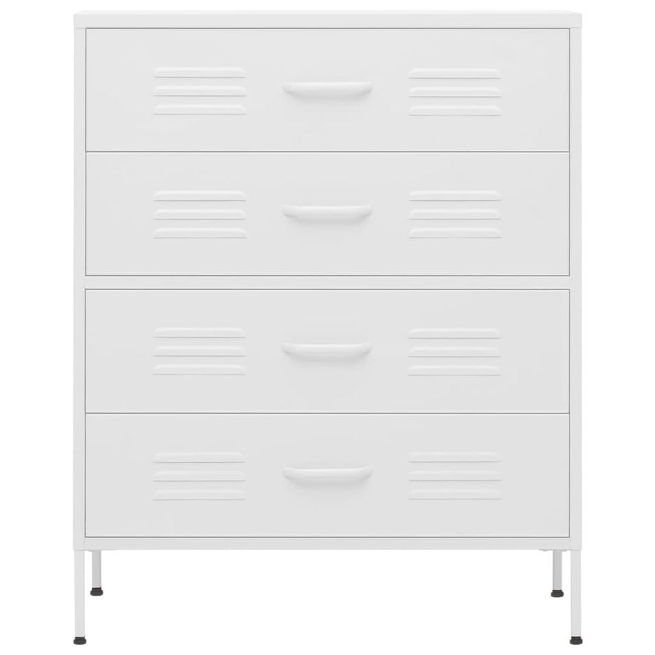 Commode 4 tiroirs Klako 80 cm - Acier mat - Photo n°1