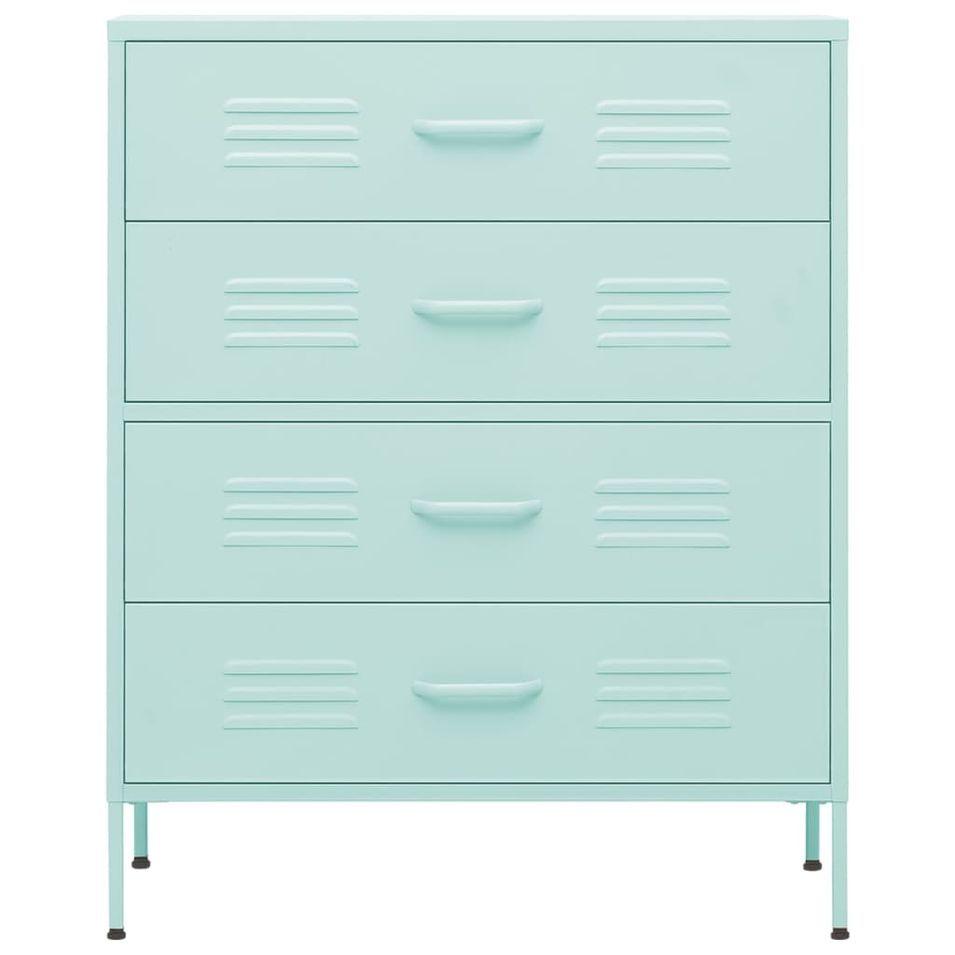 Commode 4 tiroirs Klako 80 cm - Acier mat - Photo n°1