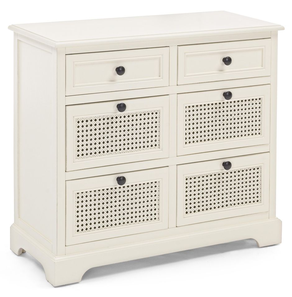 Commode 6 tiroirs bois de pin blanc Bella L 75 cm - Photo n°1