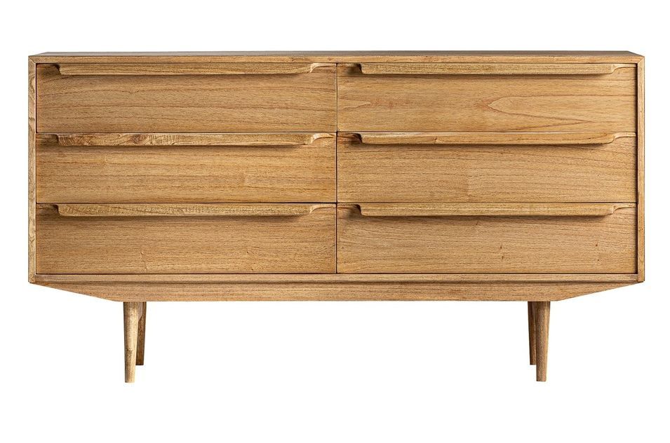 Commode 6 tiroirs bois massif de Mindi Nyry 150 cm - Photo n°1