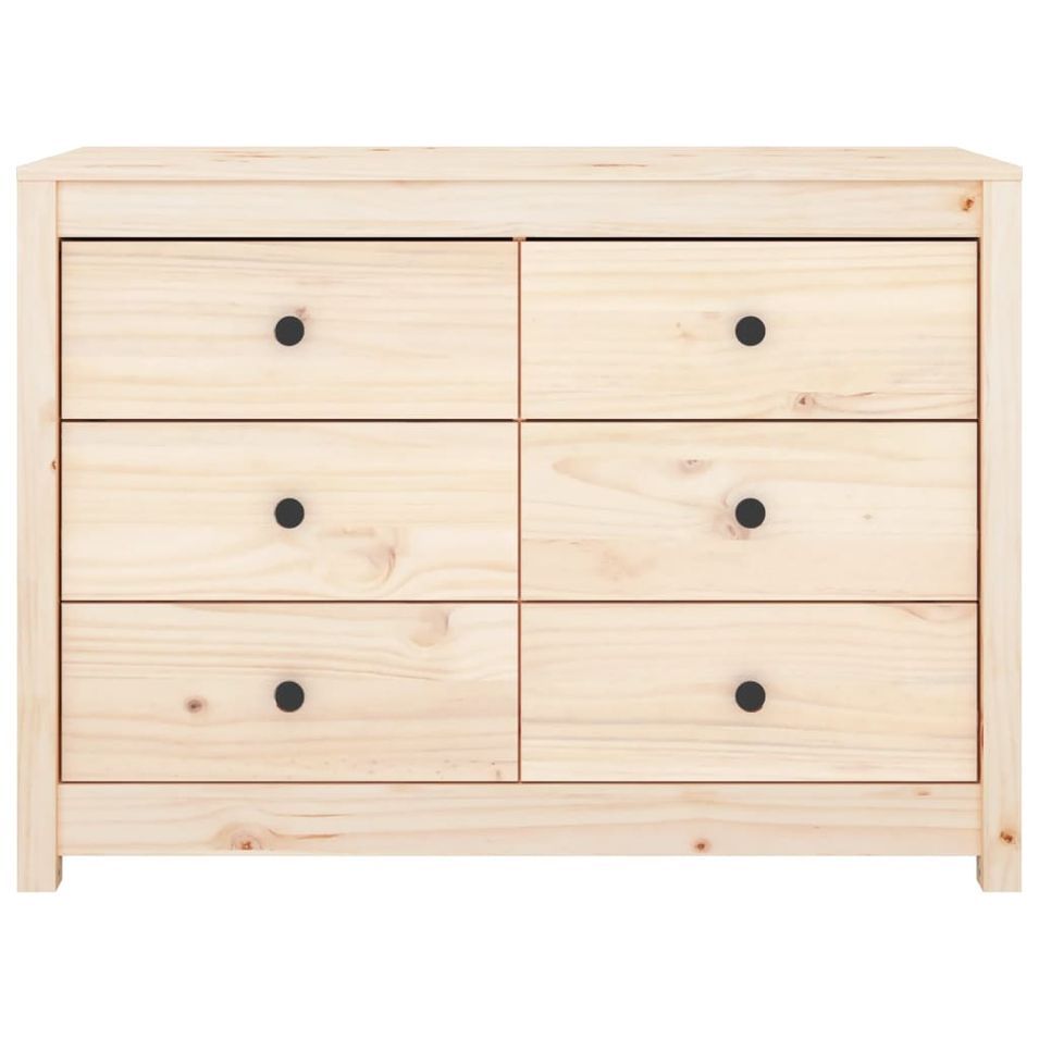 Commode 6 tiroirs en bois de pin massif 100 cm – Collection Kaskita - Photo n°1