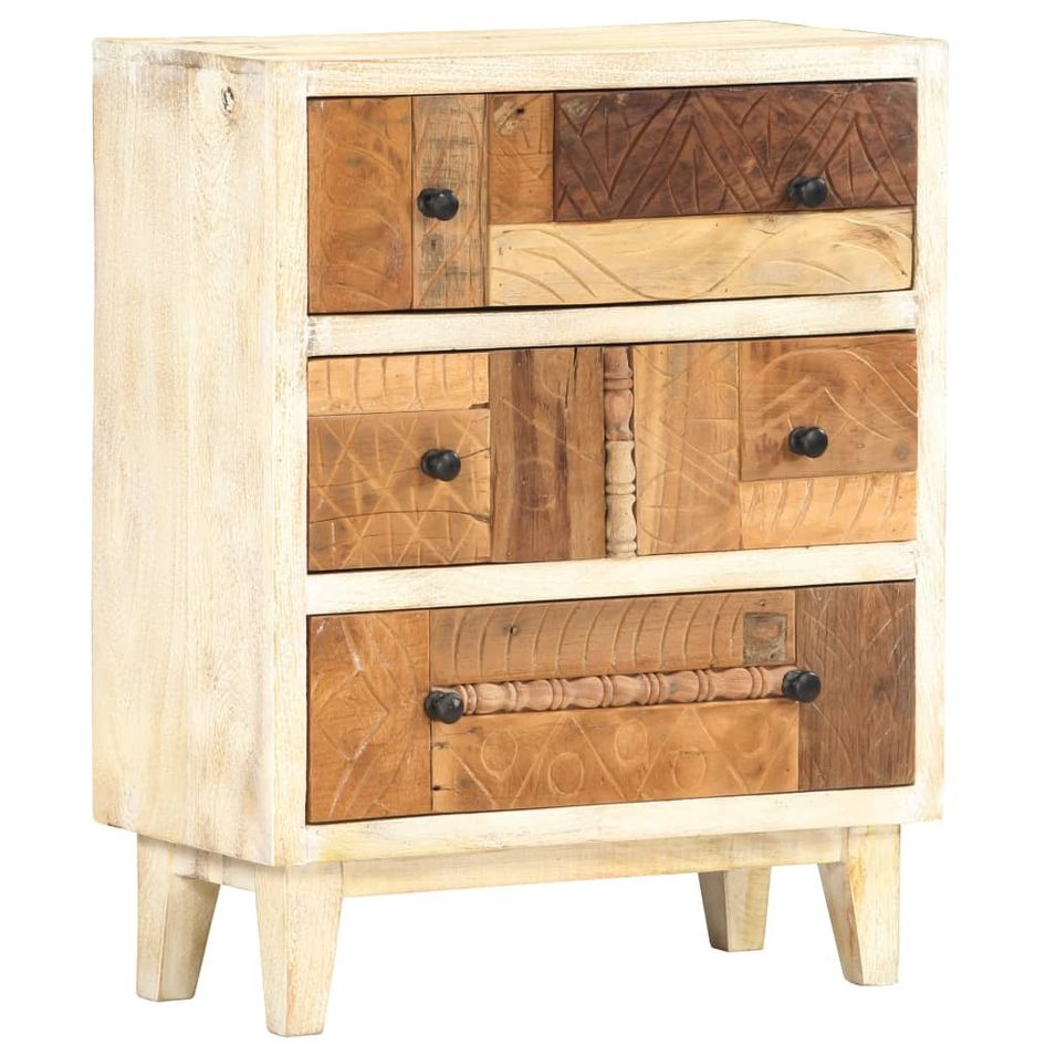 Commode 60 x 30 x 75 cm Bois de récupération massif 2 - Photo n°1