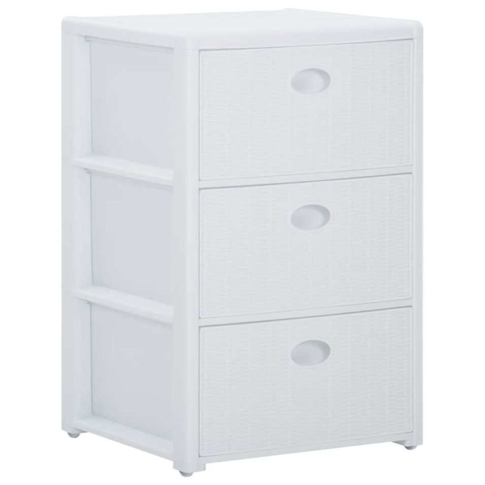 Commode à 3 tiroirs Blanc 40x40x60 cm - Photo n°1