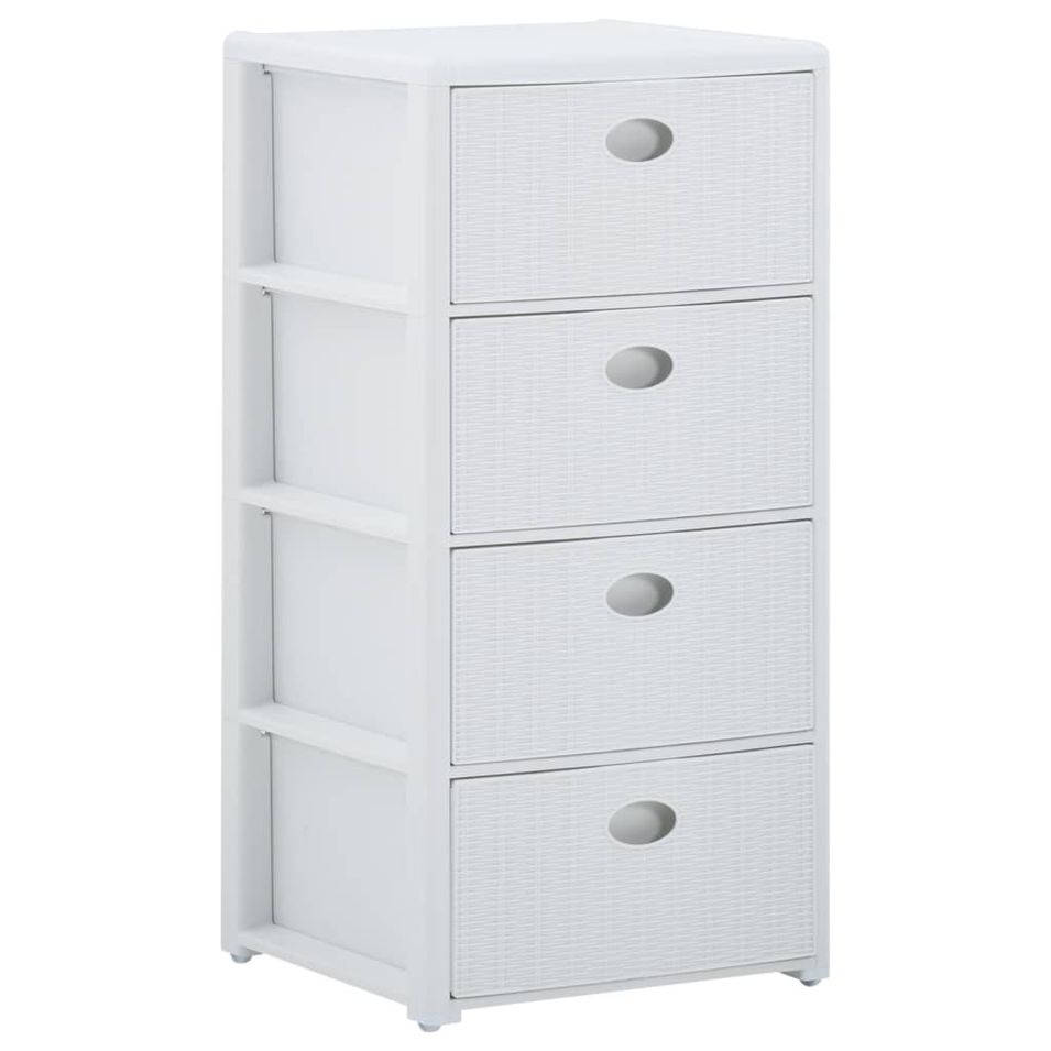 Commode à 4 tiroirs Blanc 40x40x80 cm - Photo n°1