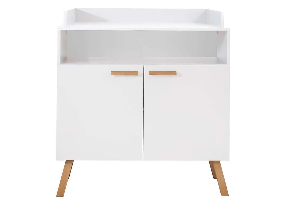 Commode à langer 2 portes mélaminé blanc Mathys - Photo n°1