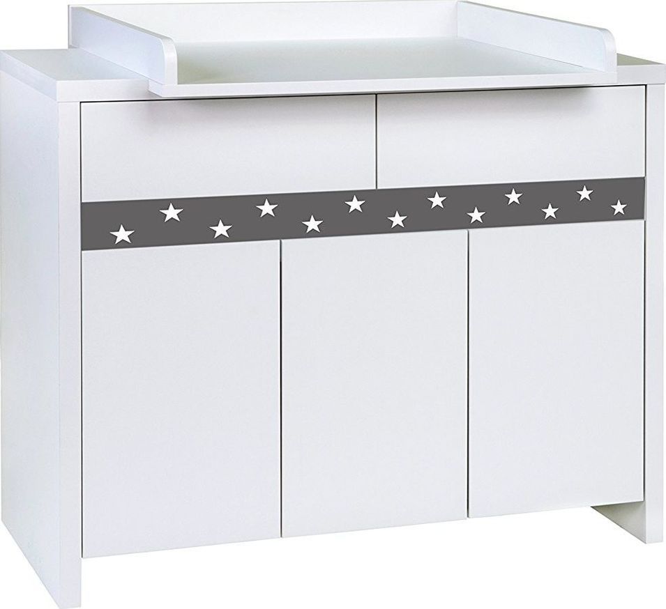 Commode à langer 2 tiroirs blanc Planète Star - Photo n°1