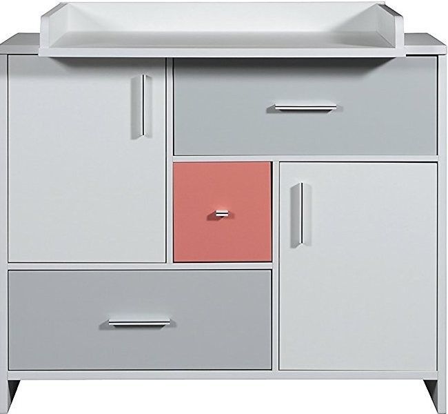 Commode à langer 3 tiroirs multicolore Candy Red - Photo n°1