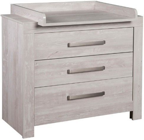 Commode à langer 3 tiroirs pin massif gris Nordic Cascina - Photo n°1