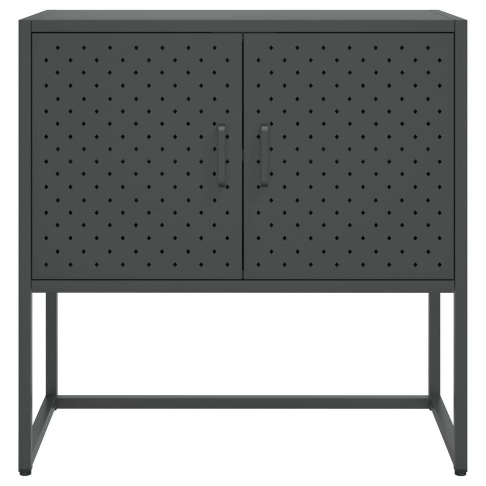 Commode Anthracite 75x35x75 cm Acier - Photo n°1
