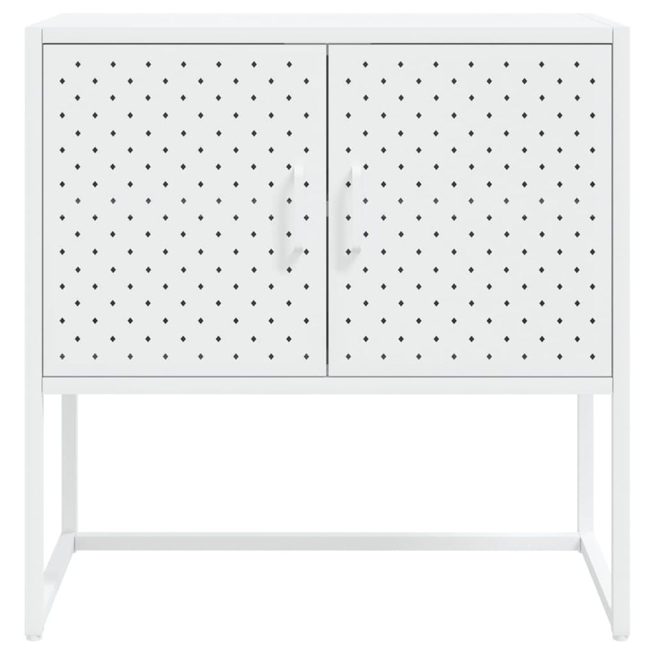 Commode Blanche 75x35x75 cm Acier - Photo n°1