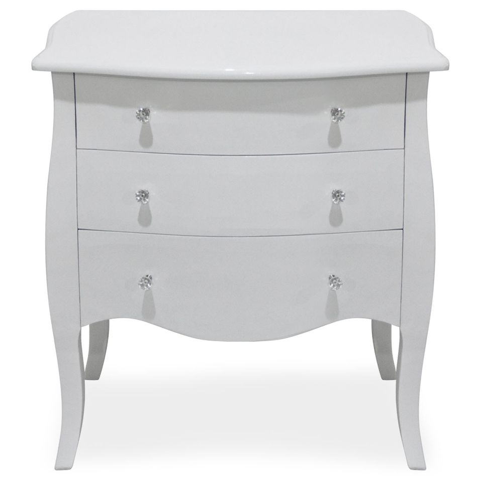 Commode bois laqué blanc 3 tiroirs Klara - Photo n°1