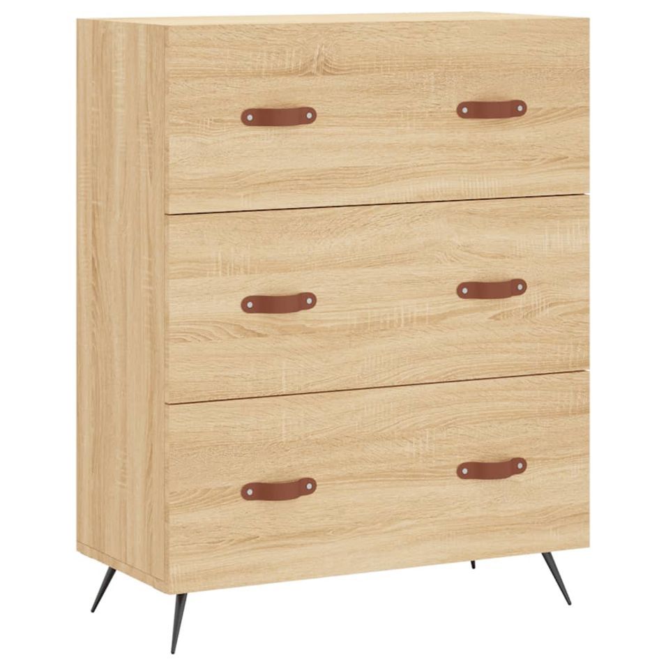 Commode chêne sonoma 69,5 x 34 x 90 cm bois d'ingénierie - Photo n°1
