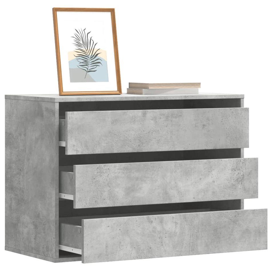 Commode d'angle gris béton 80x41x58 cm bois d'ingénierie - Photo n°1
