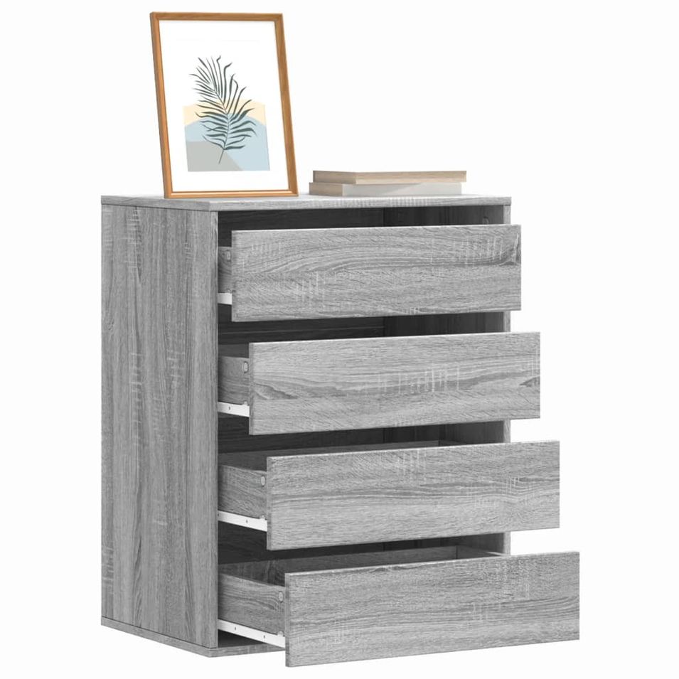 Commode d'angle sonoma gris 60x41x76 cm bois d'ingénierie - Photo n°1
