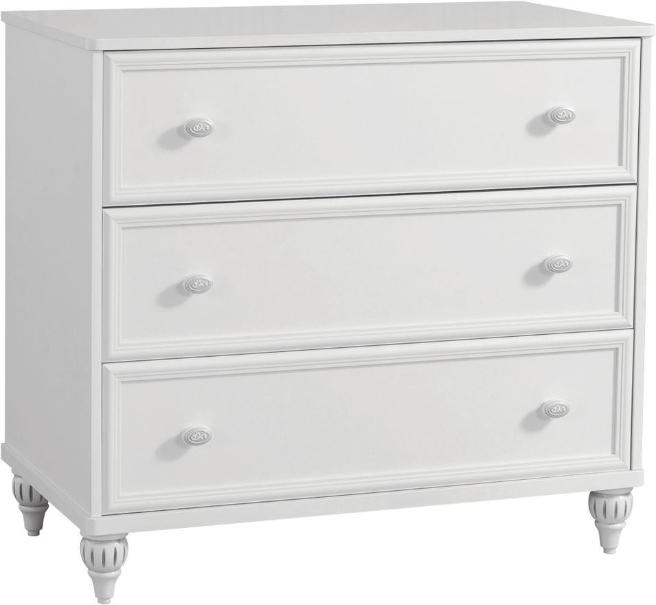 Commode enfant blanche 3 tiroirs Romantika 90 cm - Photo n°1