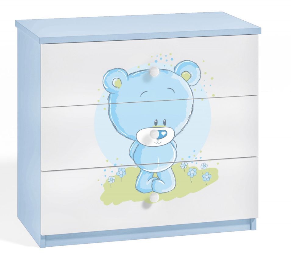 Commode enfant bleue ourson bleu 80 cm - Photo n°1