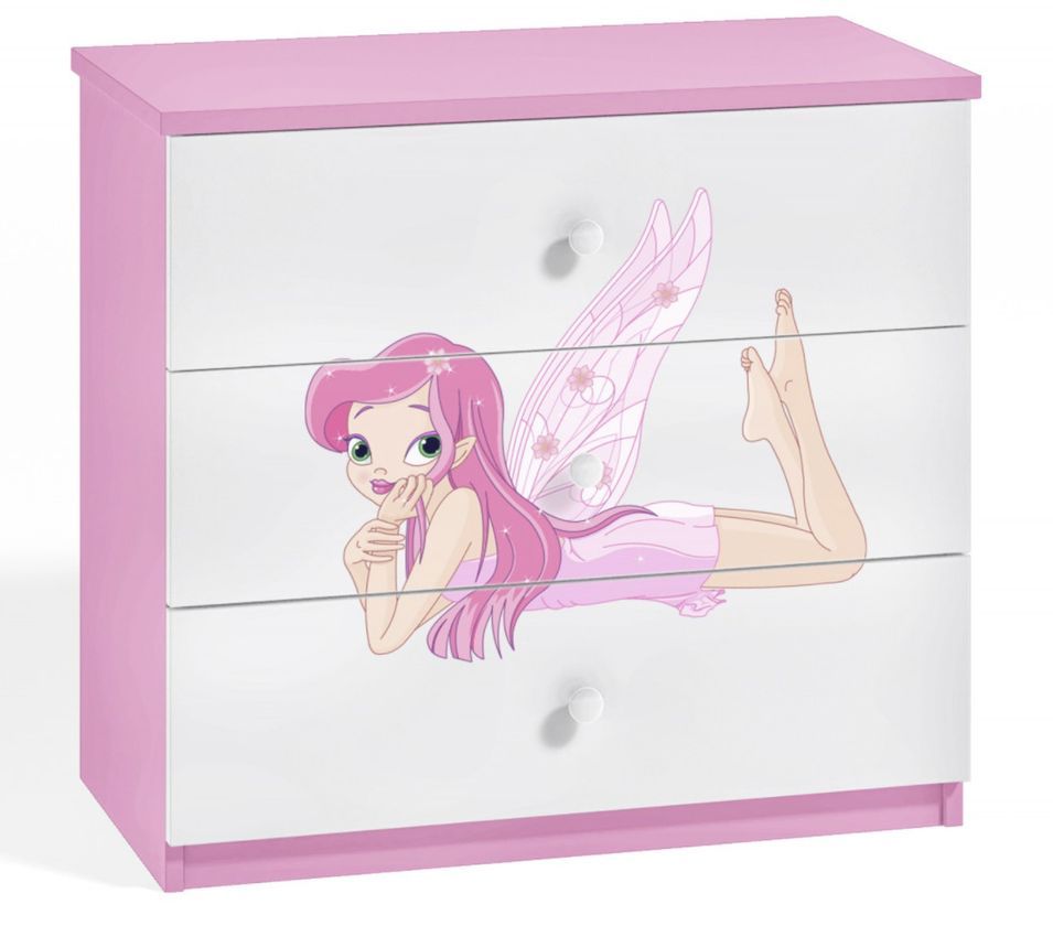 Commode enfant rose petite fée 80 cm - Photo n°1