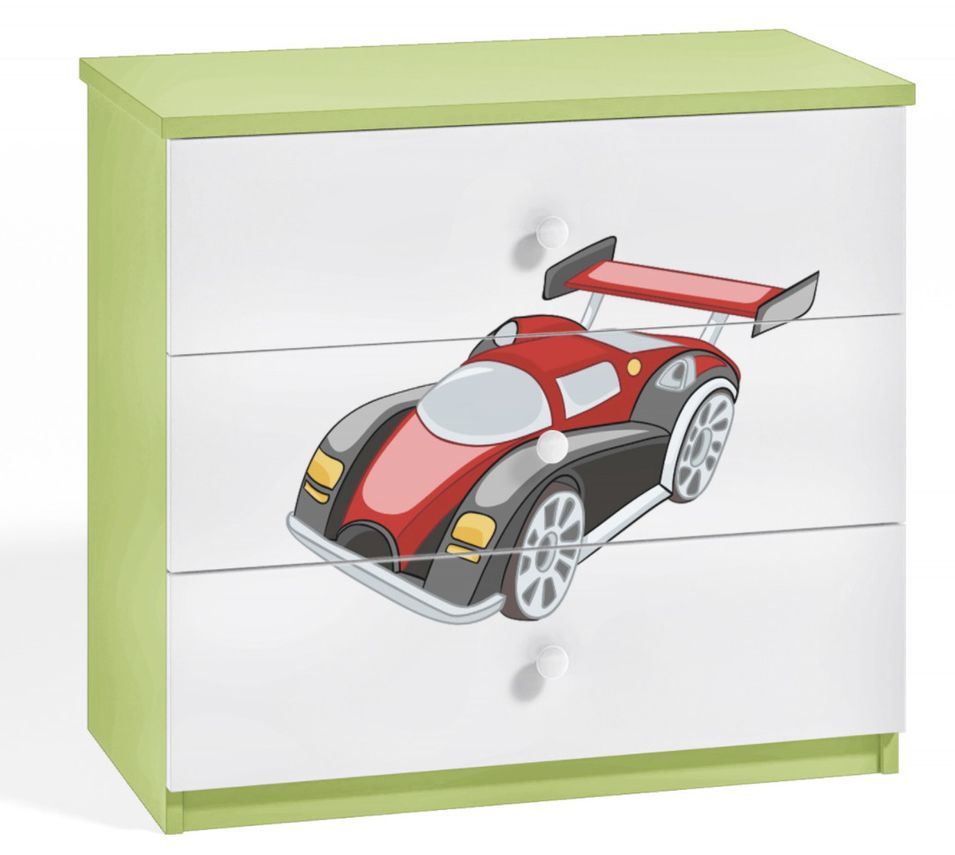 Commode enfant verte automobile 80 cm - Photo n°1