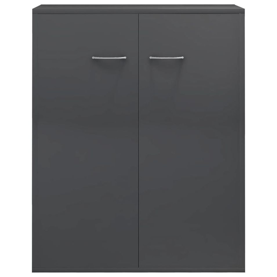 Commode Gris brillant 60x30x75 cm - Photo n°1