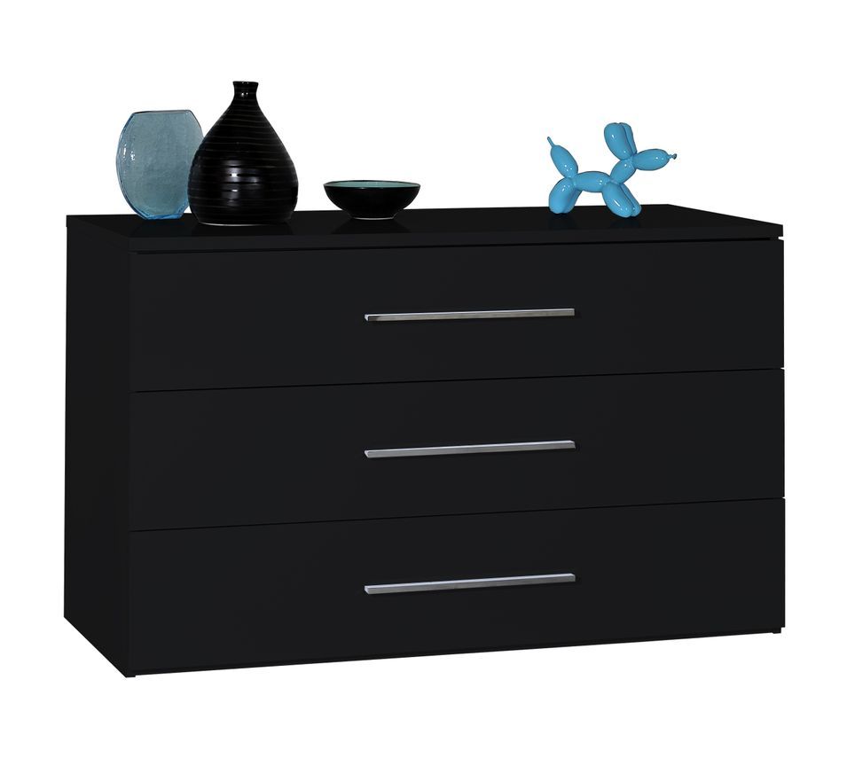 Commode laquée noir 3 tiroirs Best - Photo n°1